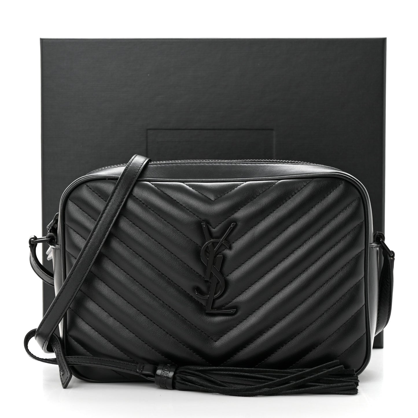 Calfskin Matelasse Monogram Monochrome Lou Camera Bag Black