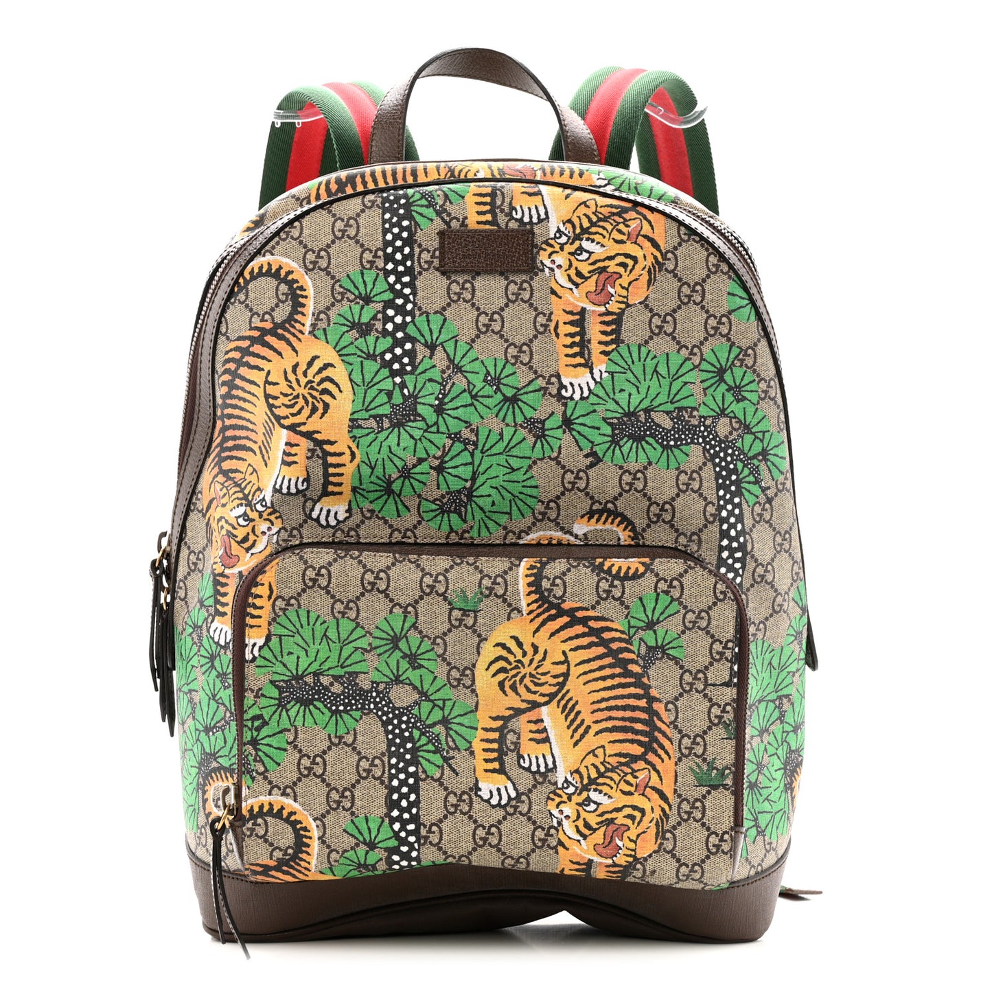 GG Supreme Monogram Bengal Web Day Backpack Beige Yard