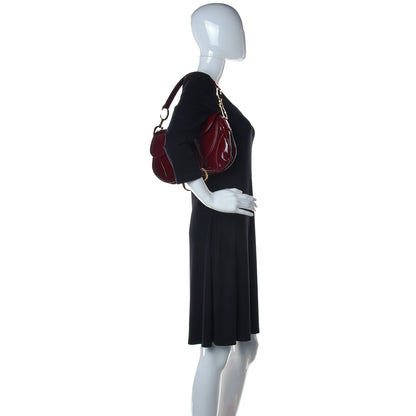 Christian Dior Patent Diorissimo Double Saddle Bag Dark Red 4 of 21