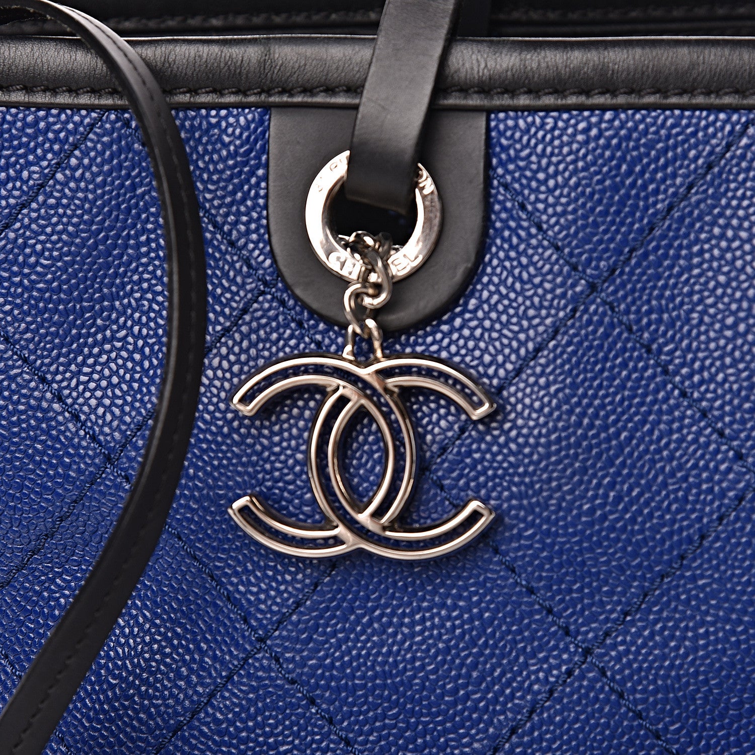 Chanel Grained Calfskin Shopping Fever Tote Blue 15 of 18