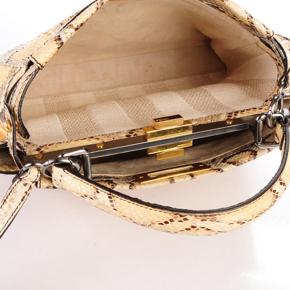 Python Medium Peekaboo Iconic Satchel Tan