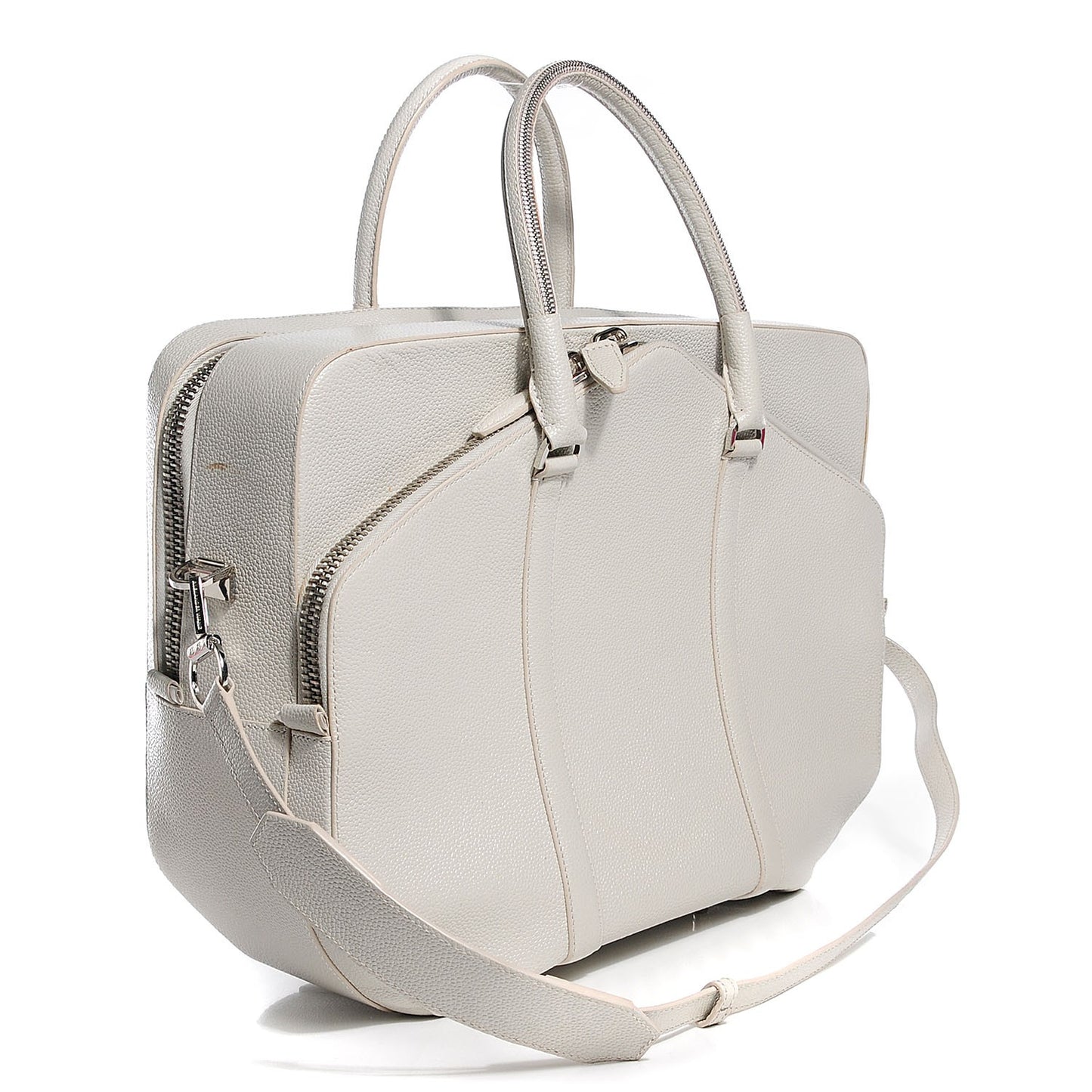 Textured Calfskin Dimanche Satchel Light Heather Grey