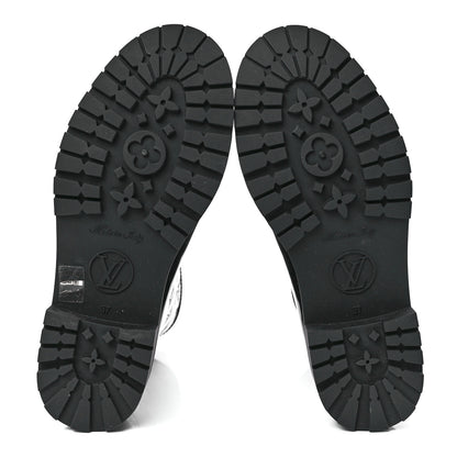 Louis Vuitton Rubber Embossed Monogram Drops Flat Half Boots 37 Black 5 of 7