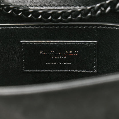 Saint Laurent Suede Crystal Studded Monogram Small Kate Satchel Black 6 of 11