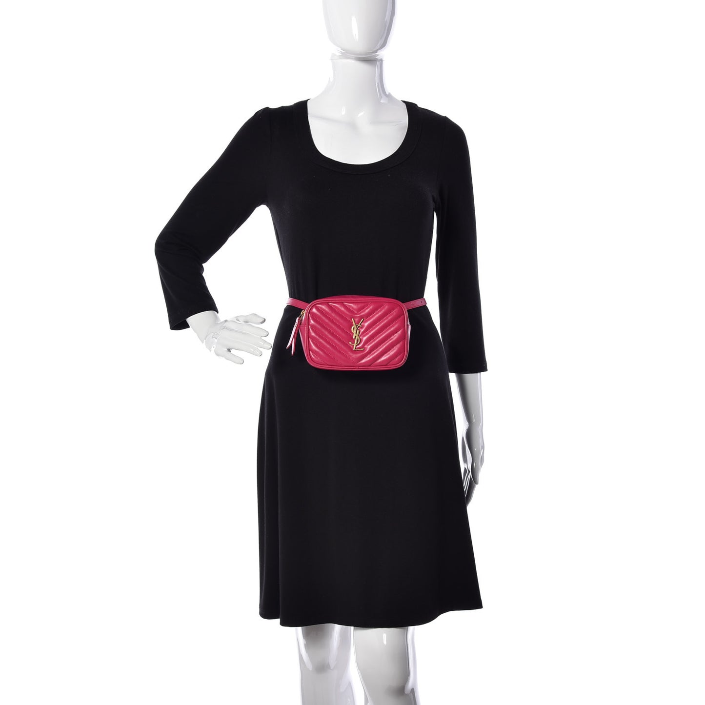 Calfskin Matelasse Monogram Lou Belt Bag Bright Pink