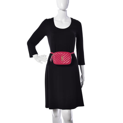 Saint Laurent Calfskin Matelasse Monogram Lou Belt Bag Bright Pink 2 of 9