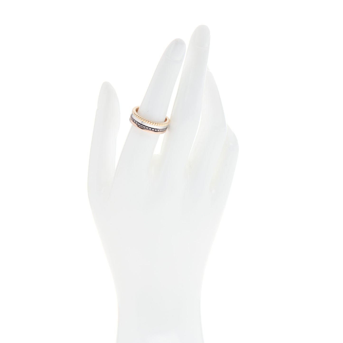 18K Pink Yellow White Gold PVD Small Quatre Classique Ring 55 7.25