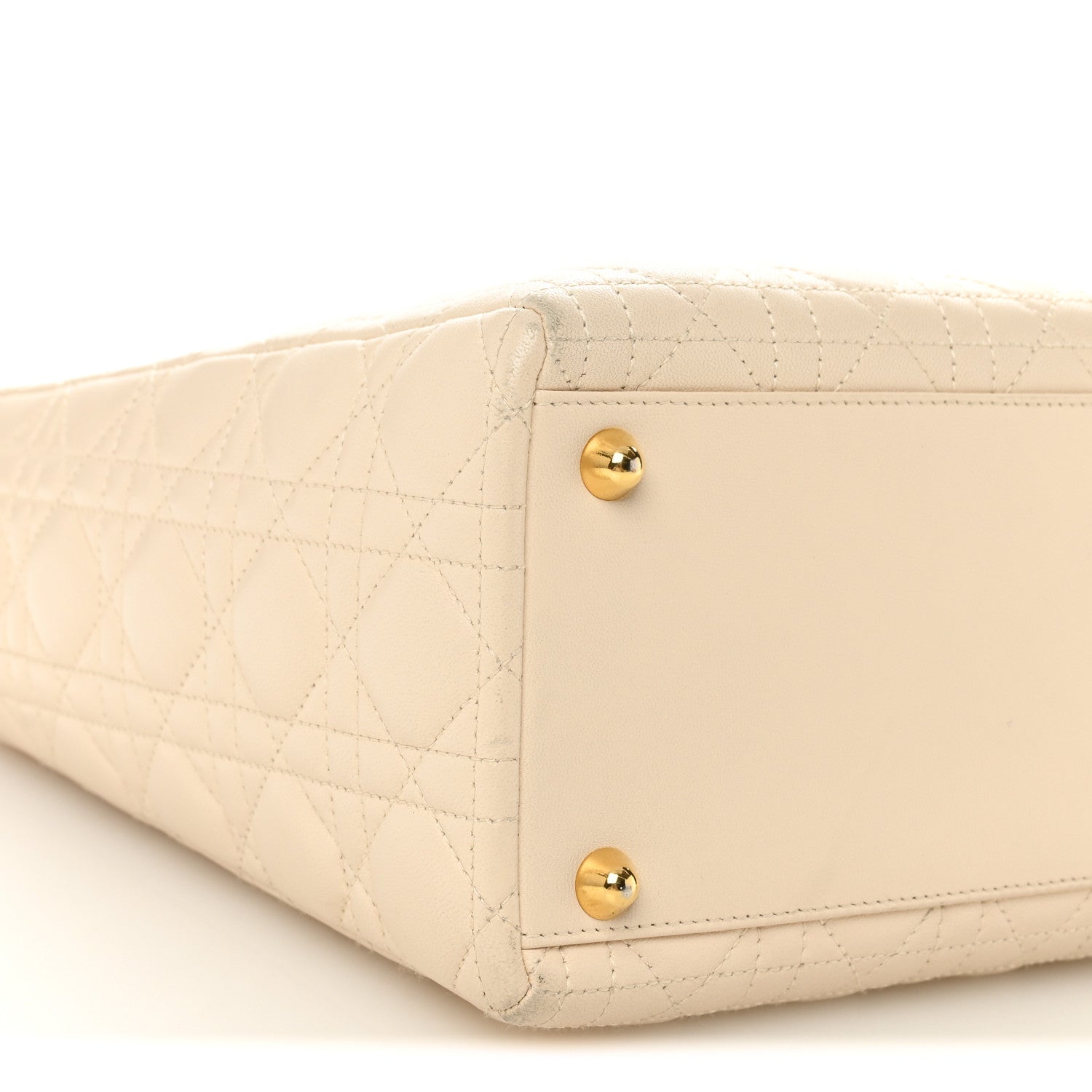 Christian Dior Lambskin Cannage Large Lady Dior White 9 of 11