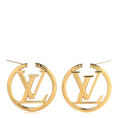 Louis Vuitton Metal Louise Hoop Earrings Gold 3 of 5