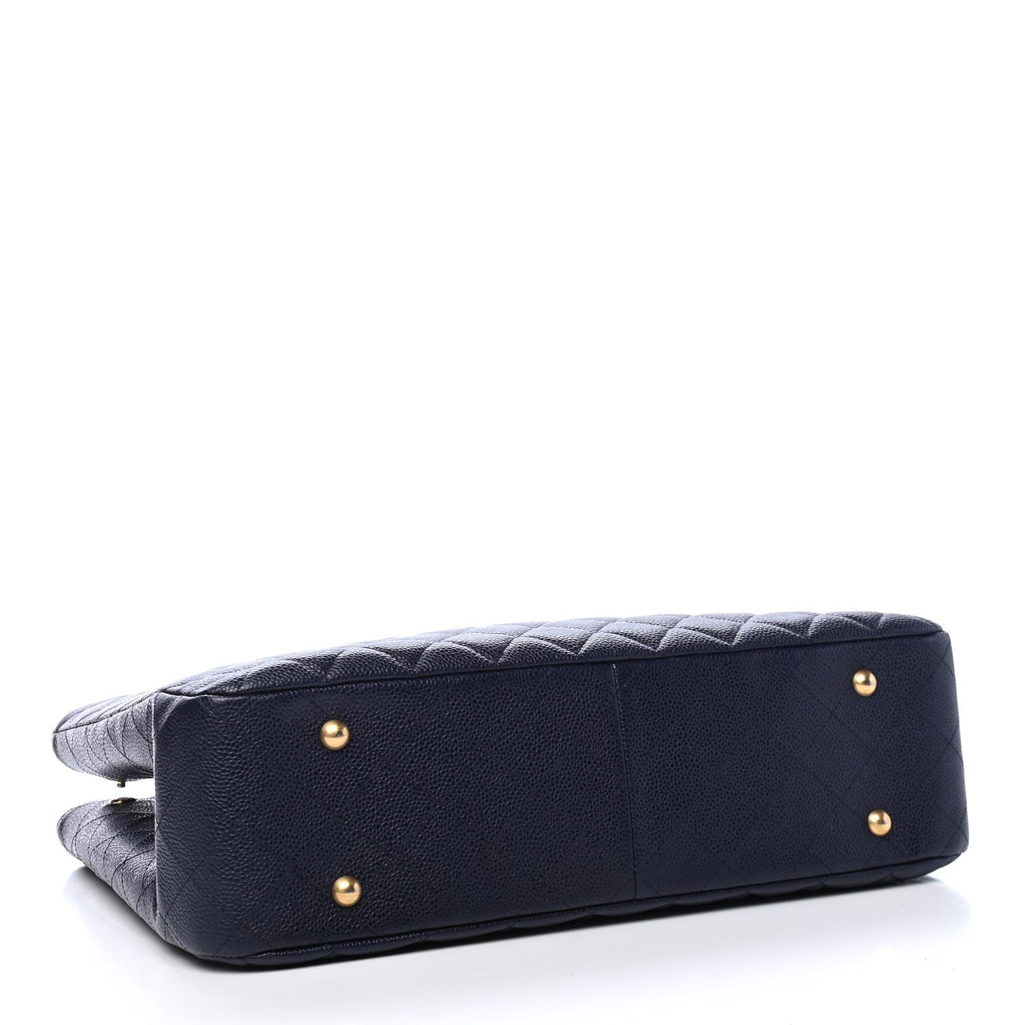 Caviar Quilted Large CC Shopping Tote Navy