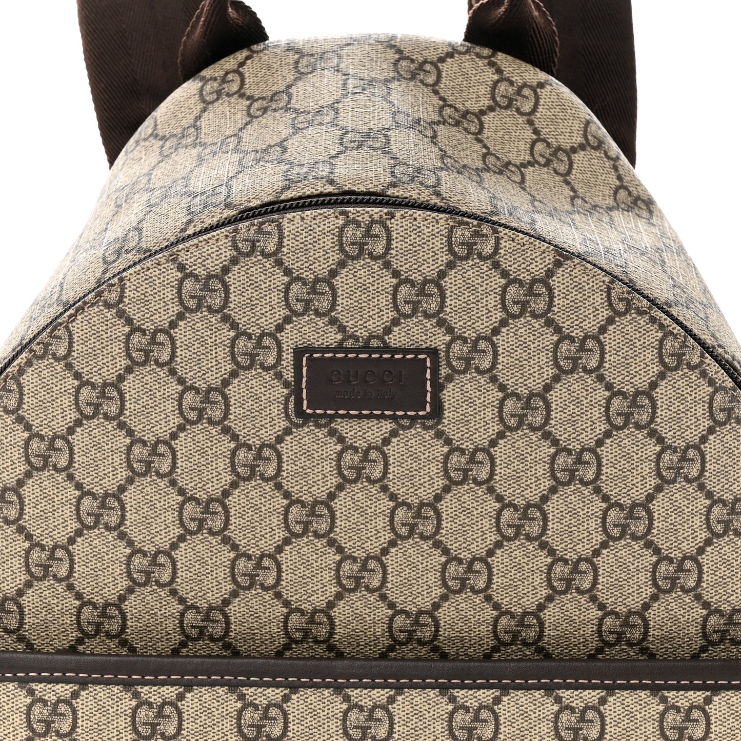GG Supreme Monogram Margaux Calfskin Childrens Day Backpack Beige Ebony Cocoa Dark Chocolate