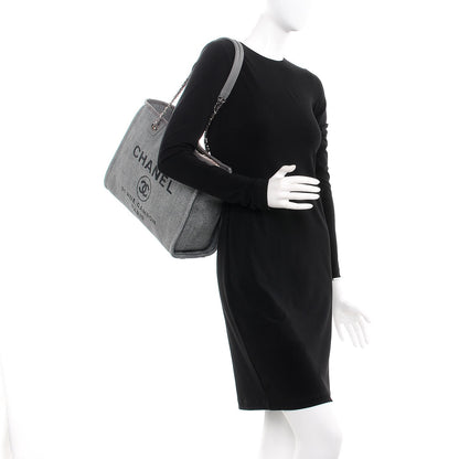 Chanel Canvas Small Deauville Tote Grey 2 of 7