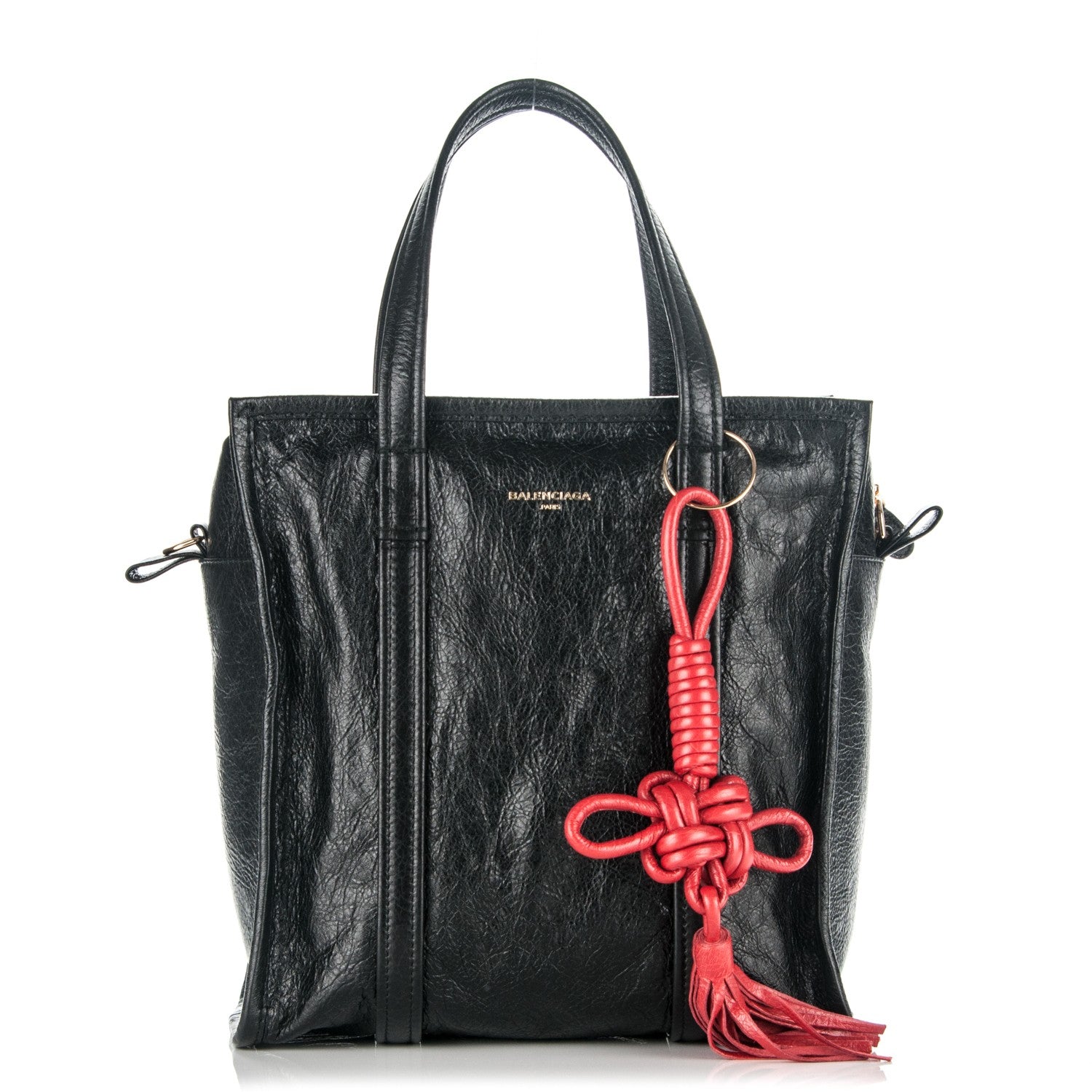 Balenciaga Agneau Small Bazar Shopper Tote Black Rouge Groseille 1 of 9