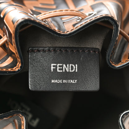 Fendi Vitello Liberty F is Fendi FF Embossed Mini Mon Tresor Bucket Bag Tobacco Black 5 of 9