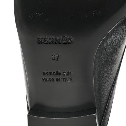 Hermes Goatskin Groupie Mules 37 Black 7 of 9
