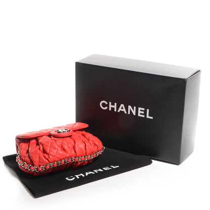 Chanel Lambskin Mini Chain Around Messenger Red 3 of 6