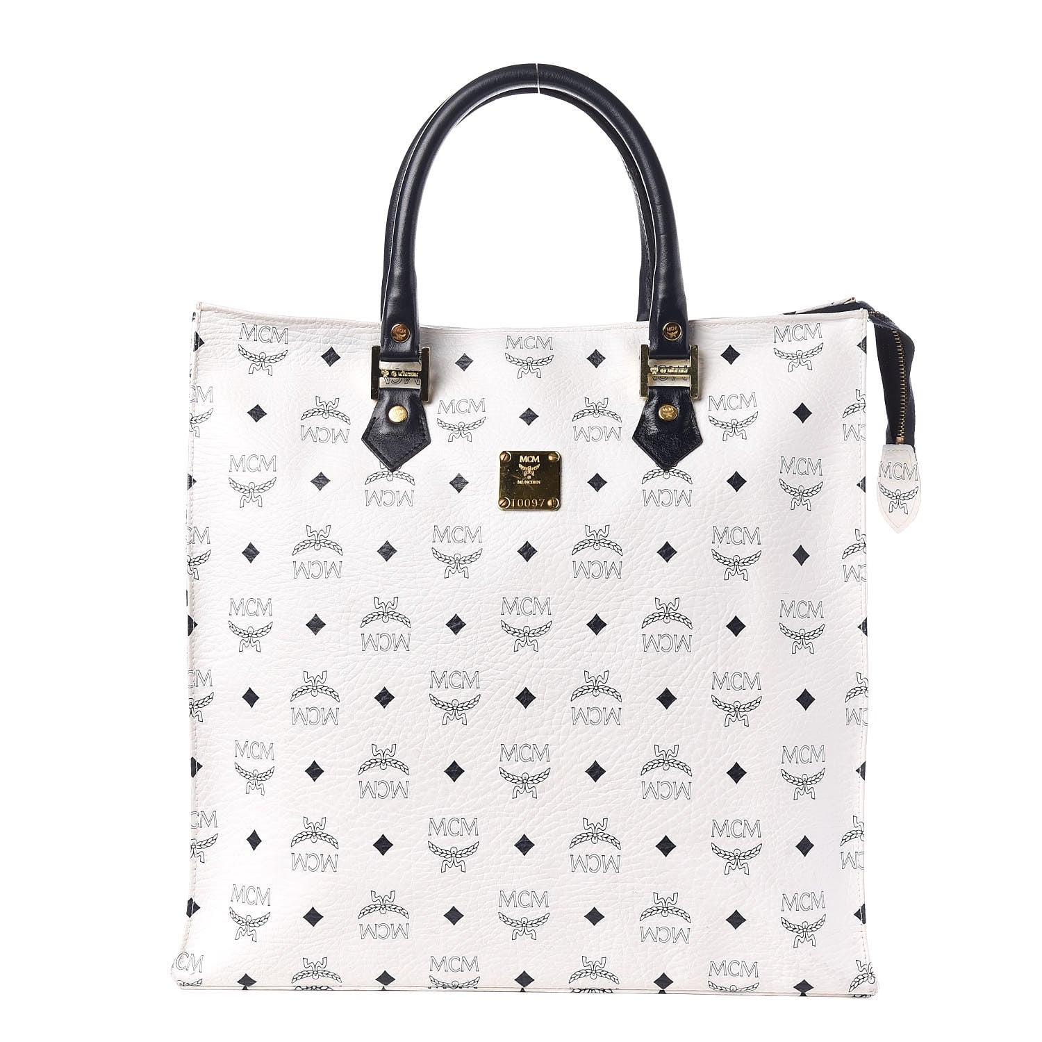 MCM Visetos Shopper Tote White 1 of 25