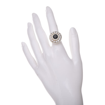 Tiffany Sterling Silver Black Onyx Freshwater Pearl Ziegfeld Ring 49 5 2 of 10