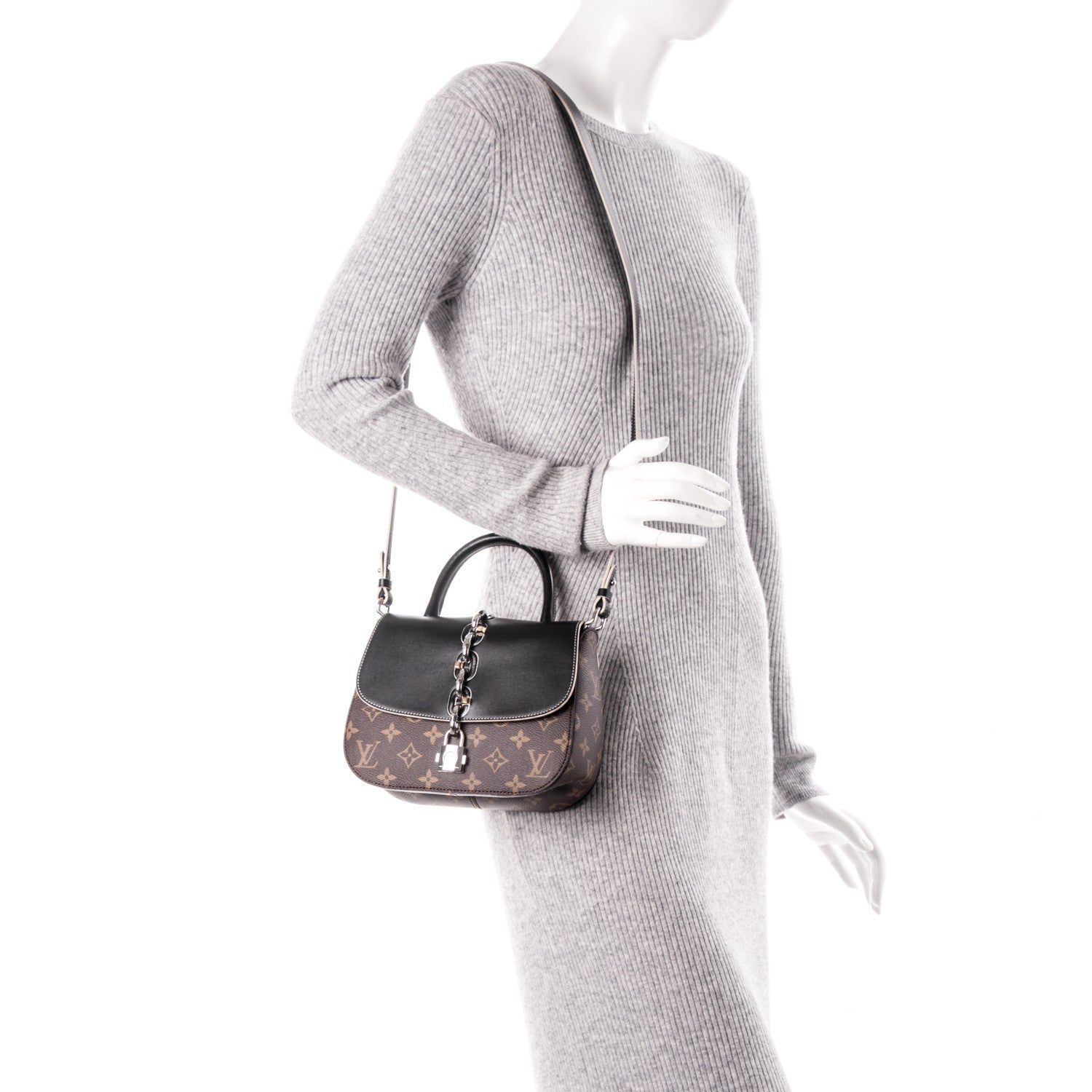 Louis Vuitton Calfskin Monogram Chain It Bag PM Black 2 of 7
