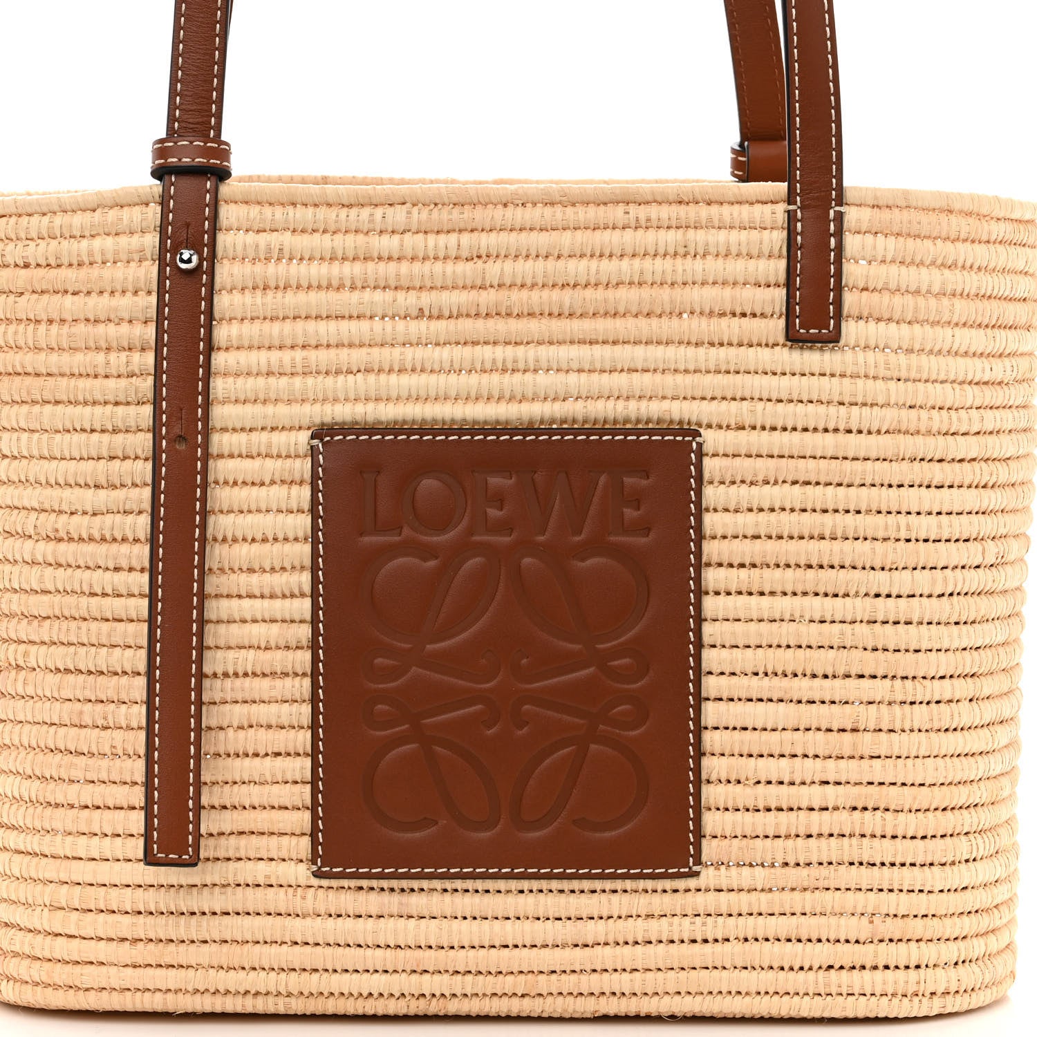 Loewe Raffia Small Square Basket Tote Bag Natural Tan 7 of 9