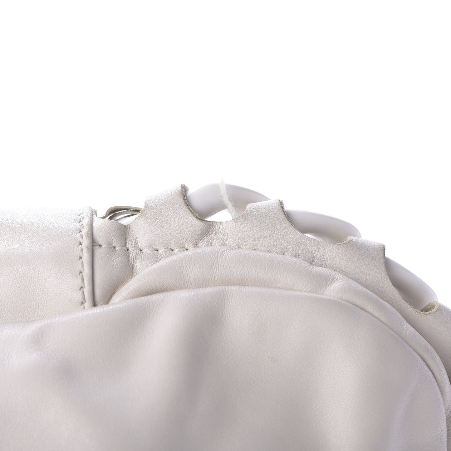 Calfskin Modern Chain Rhodoid Hobo White