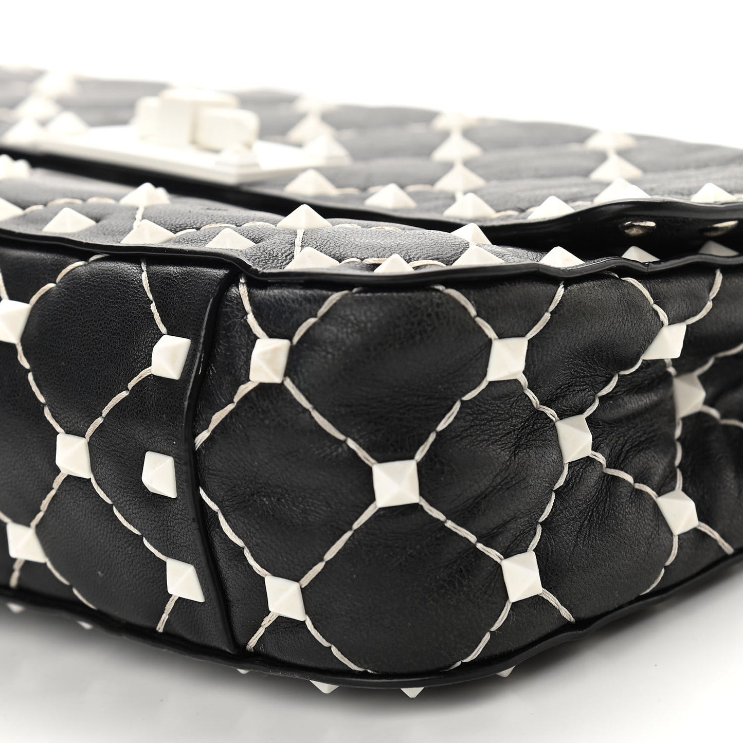 Lambskin Small Free Rockstud Spike Shoulder Bag Black