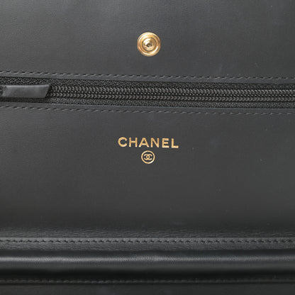Chanel Aged Calfskin Quilted Lucky Charms Casino 2.55 Reissue Wallet On Chain WOC Black 6 of 13