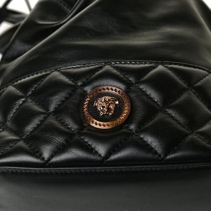 Versace Nappa Quilted Medusa Bucket Bag Black 12 of 15