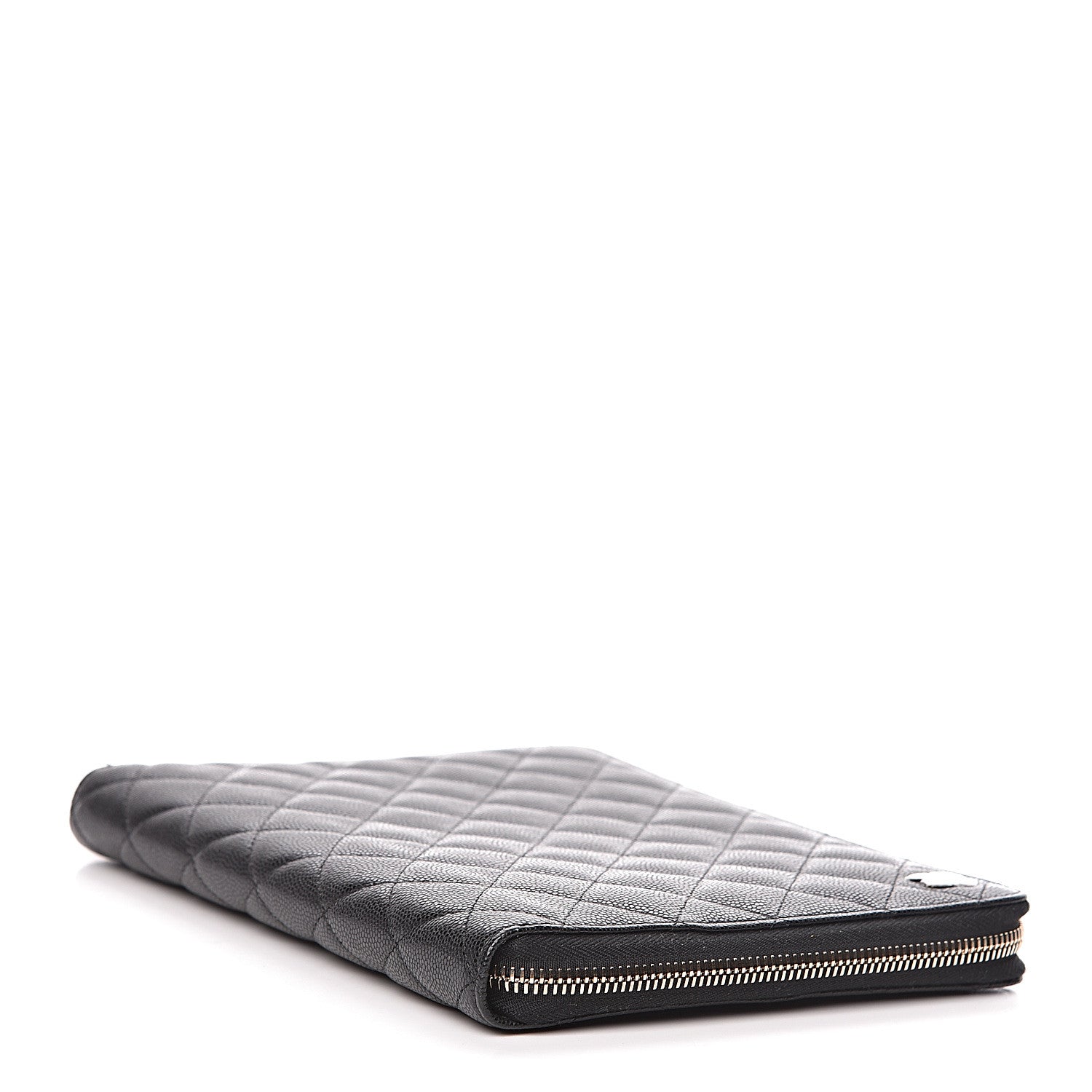 Chanel Caviar Quilted Zip Around Notebook Agenda Cover Black 4 of 11
