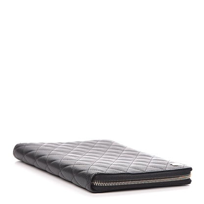 Chanel Caviar Quilted Zip Around Notebook Agenda Cover Black 4 of 11