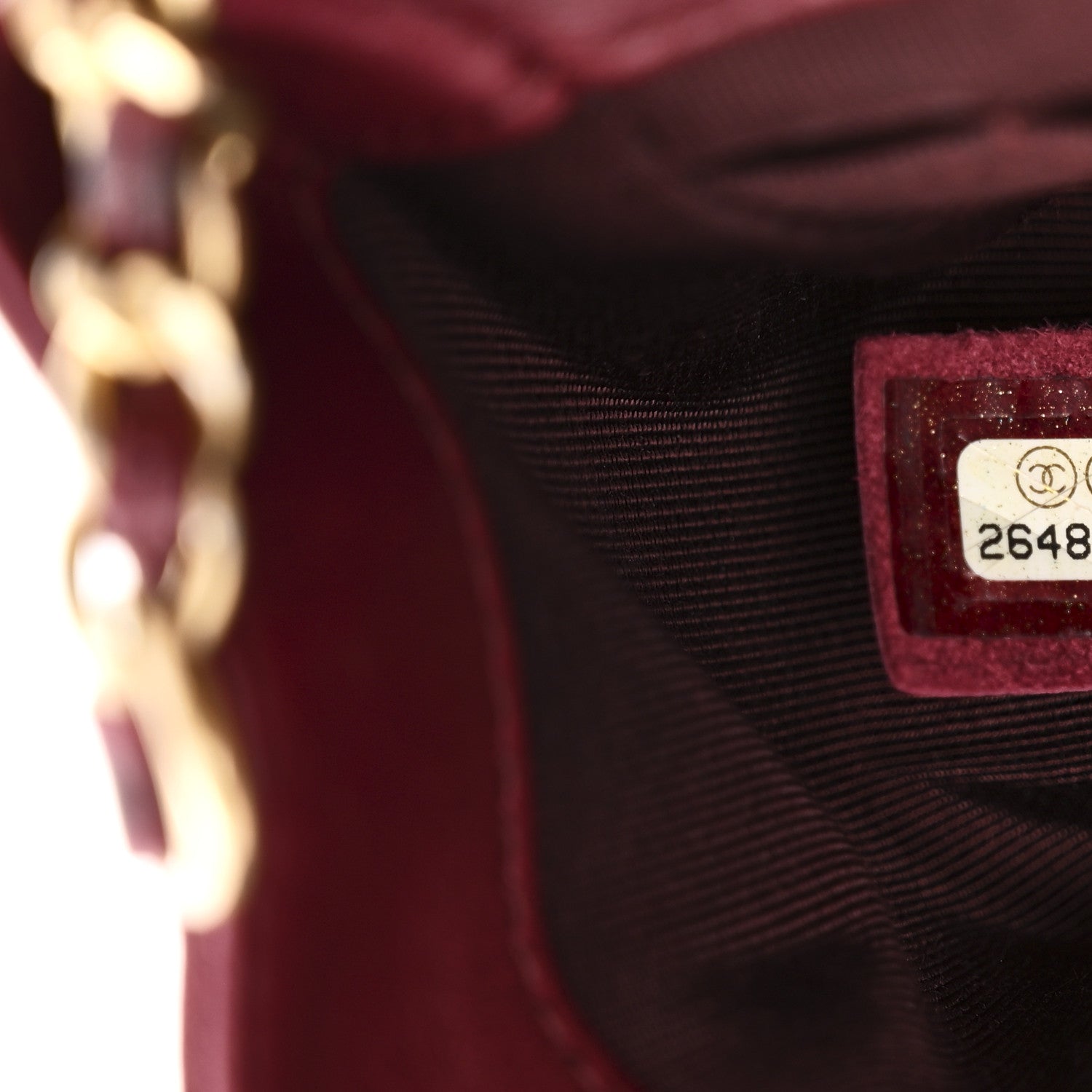 Chanel Glazed Calfskin Chevron Quilted Small Hampton Flap Burgundy 7 of 10