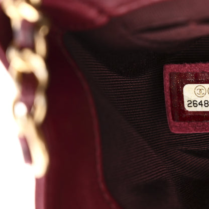 Chanel Glazed Calfskin Chevron Quilted Small Hampton Flap Burgundy 7 of 10