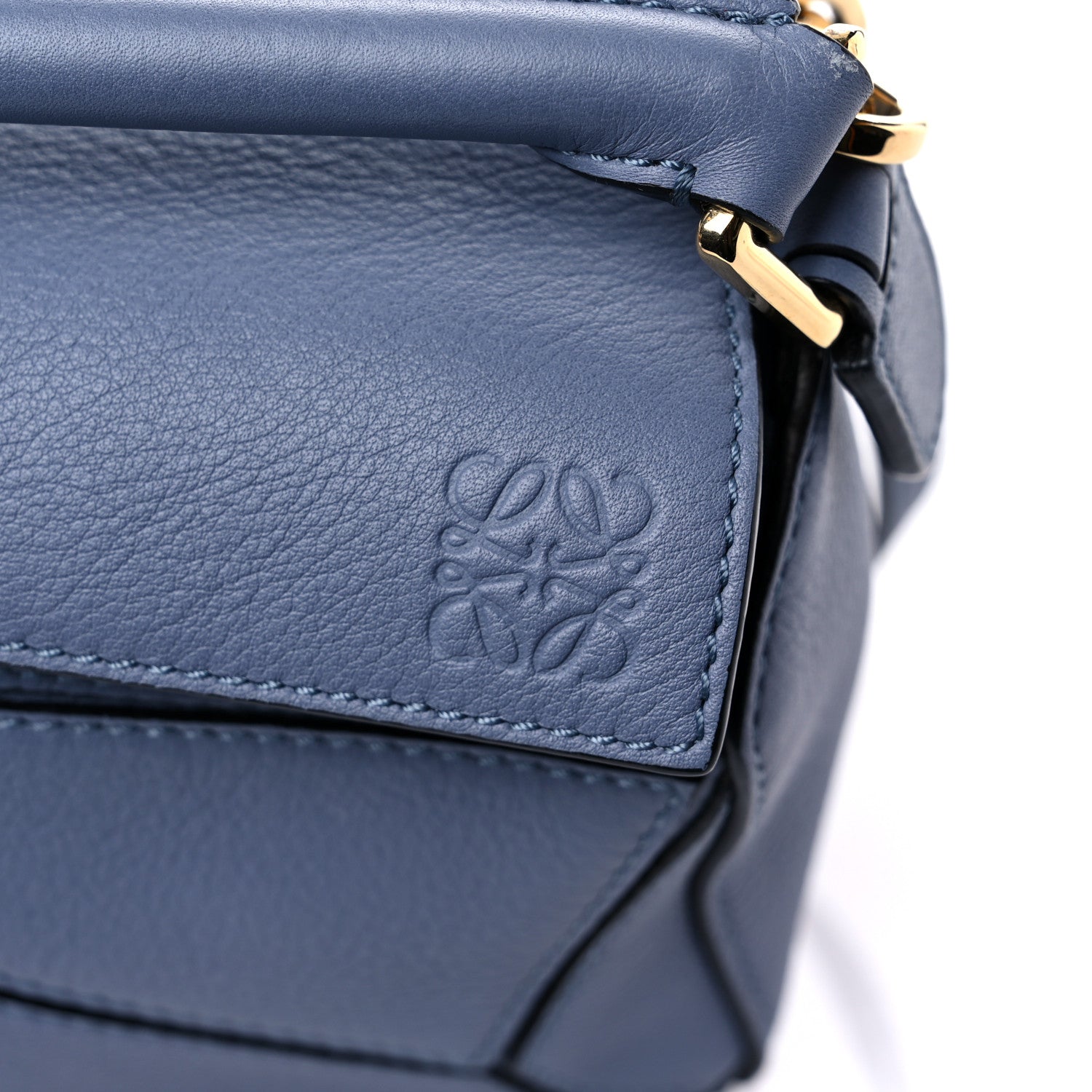 Loewe Calfskin Mini Puzzle Bag Blue 10 of 10