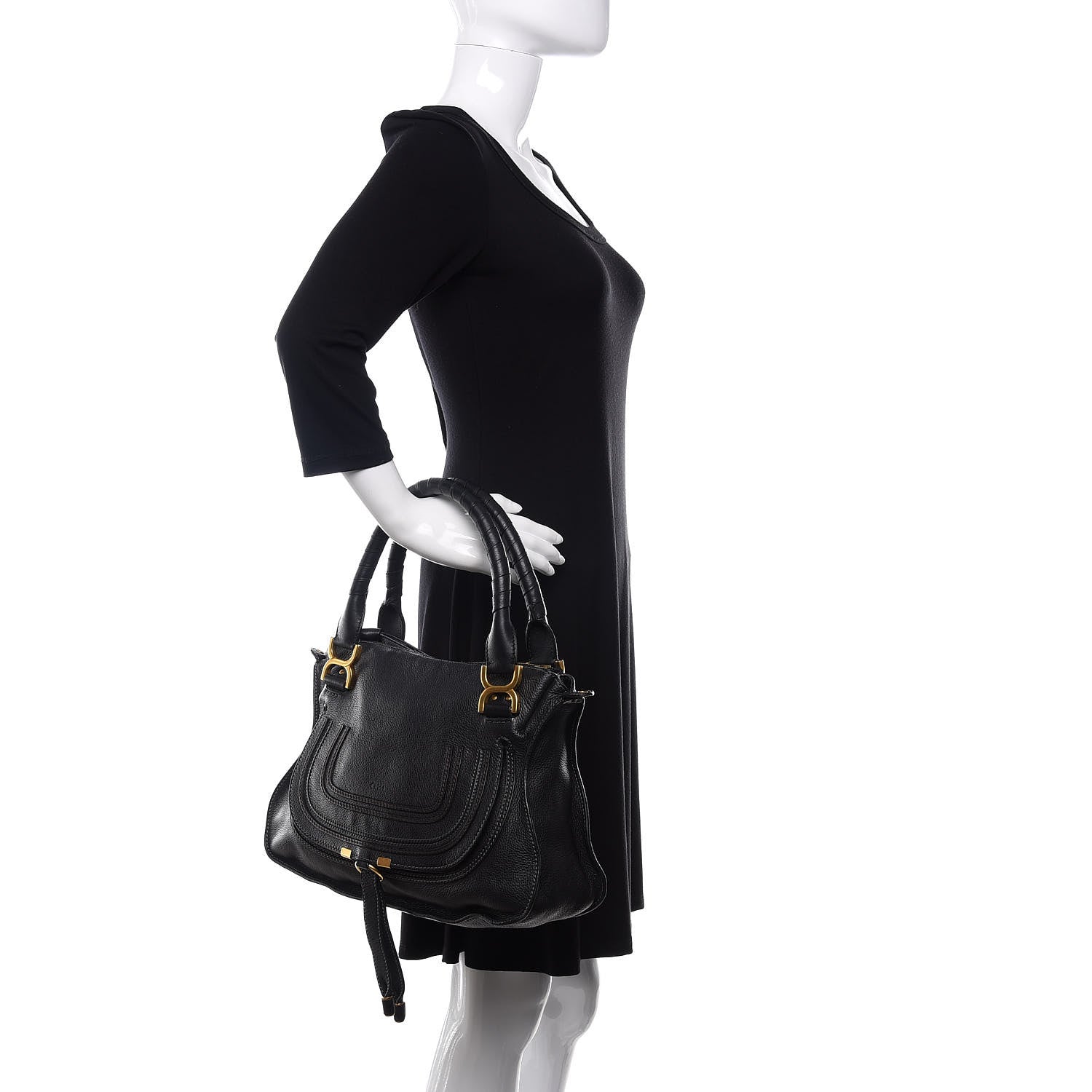 Chloe Calfskin Medium Marcie Satchel Black 3 of 16