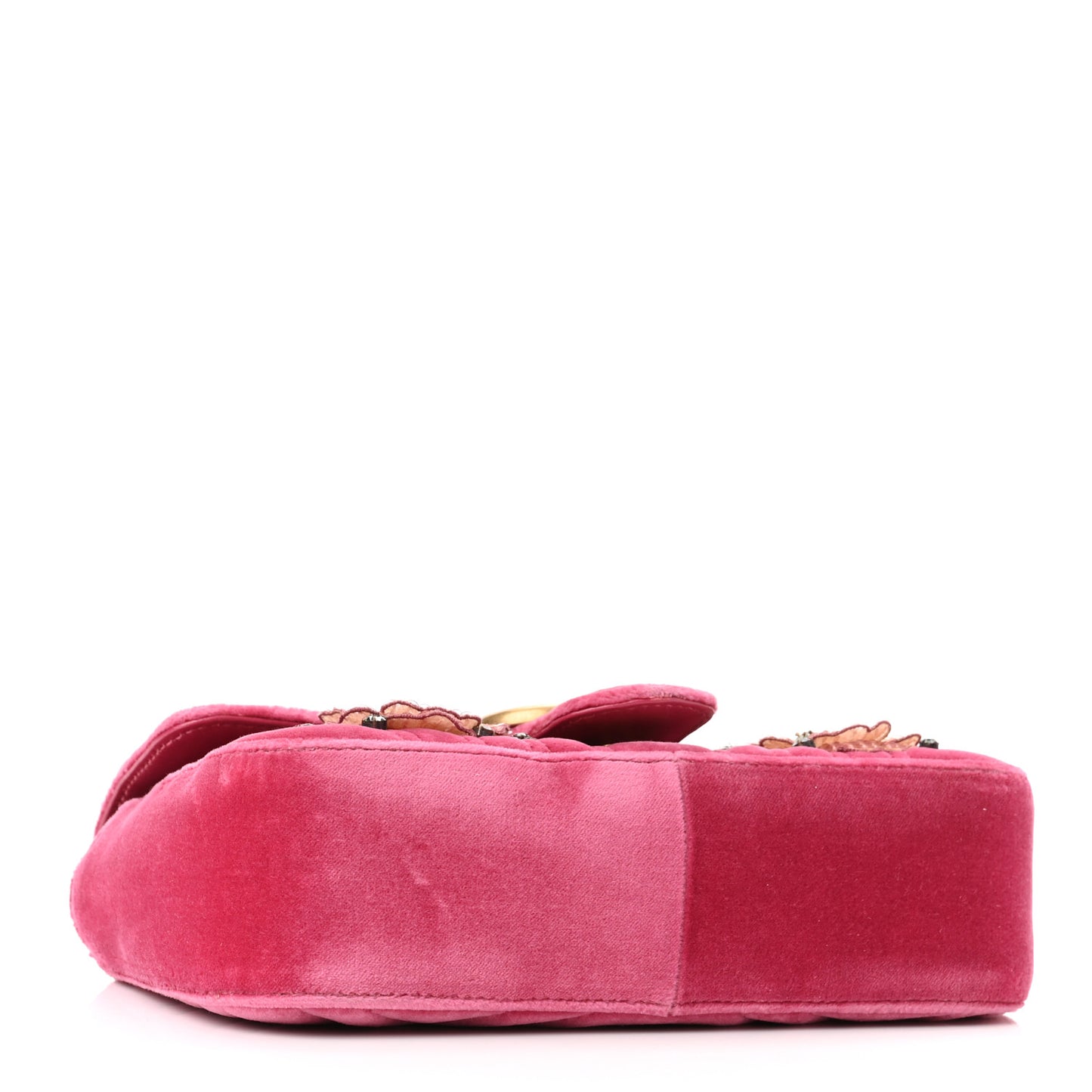 Velvet Matelasse Embroidered Mini GG Marmont Shoulder Bag Light Raspberry Rose