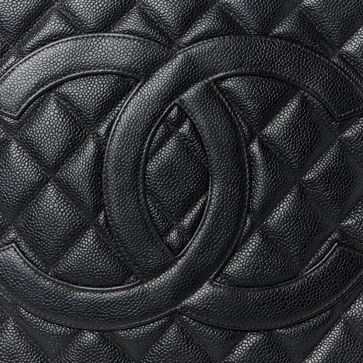 Caviar Quilted Medallion Tote Black