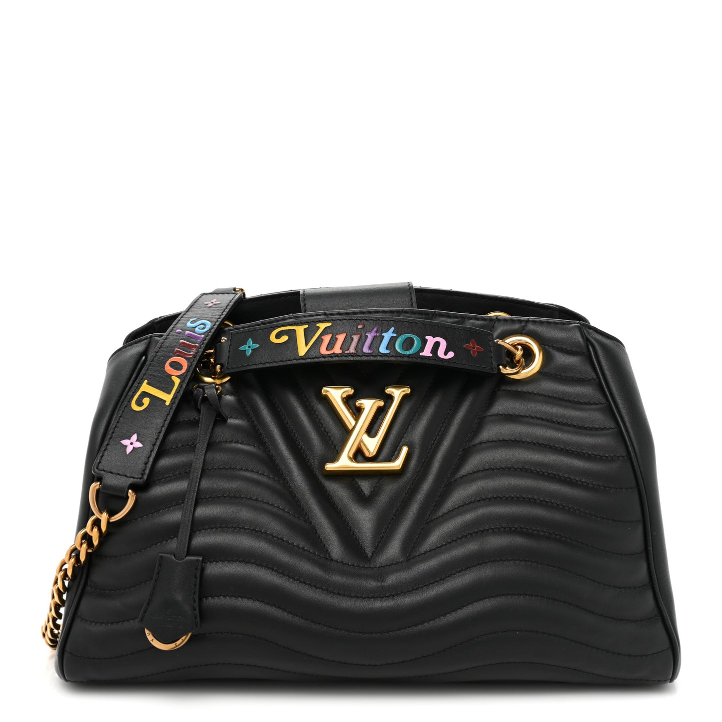 Calfskin New Wave Chain Tote Black