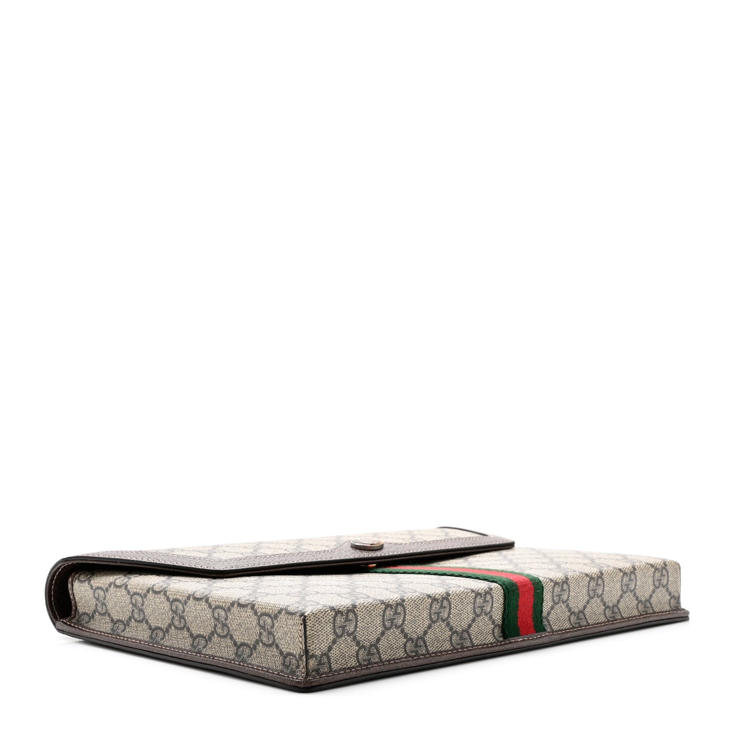 GG Supreme Monogram Web Ophidia Clutch Beige New Acero