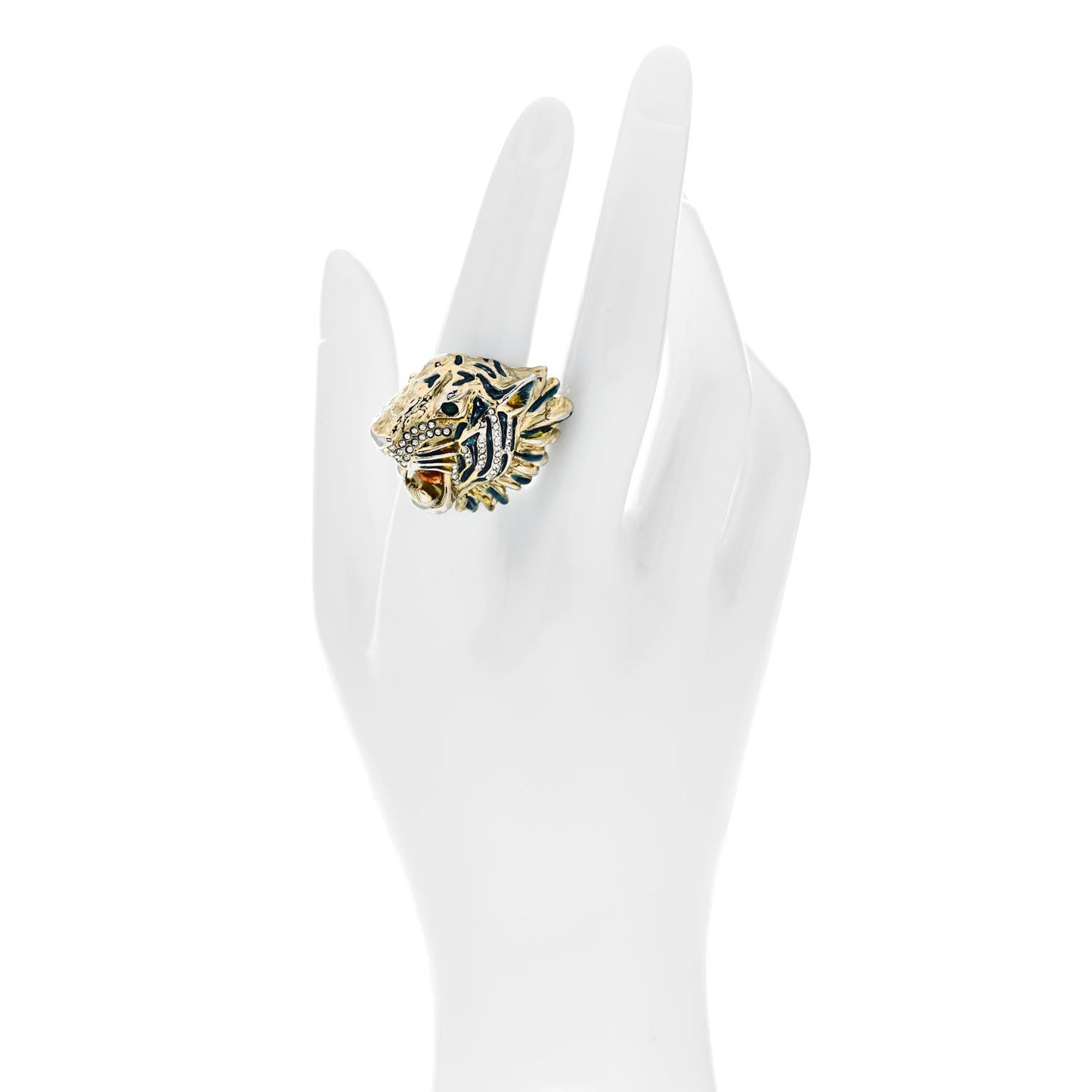 Metal Crystal Rajah Ring S Gold