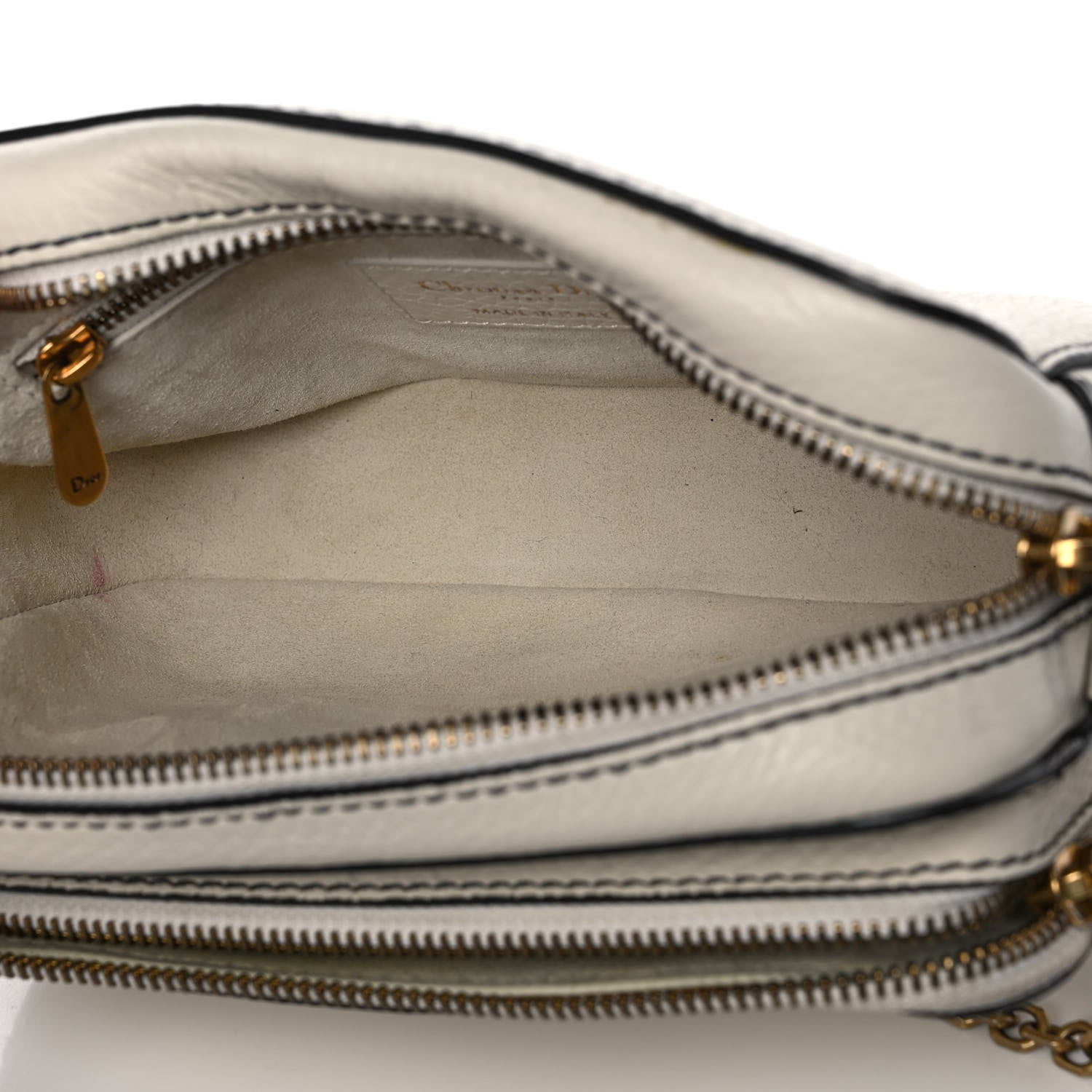 Christian Dior Grained Calfskin J'Adior Camera Case Clutch With Chain White 5 of 20