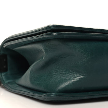 Chanel Calfskin Double Stitch Medium Boy Flap Green 9 of 14