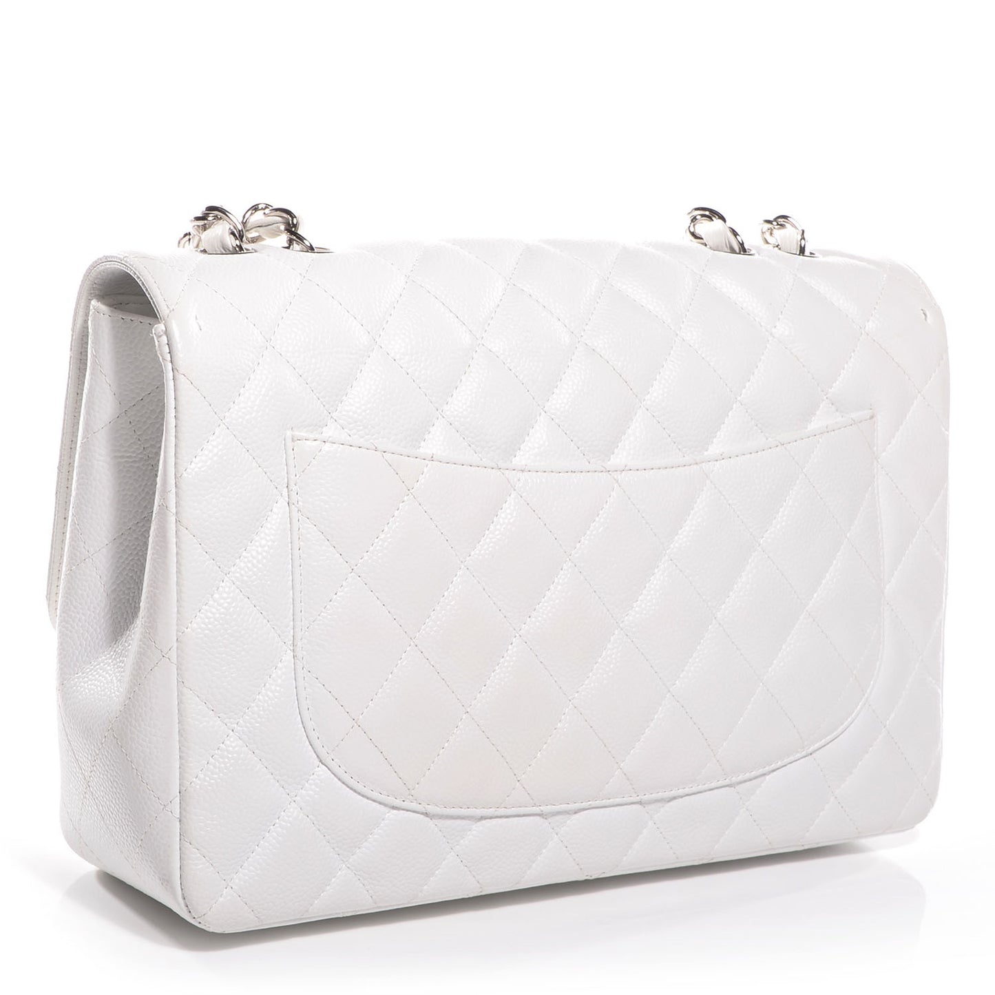 Caviar Jumbo Single Flap White