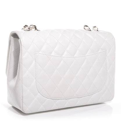Chanel Caviar Jumbo Single Flap White 3 of 9