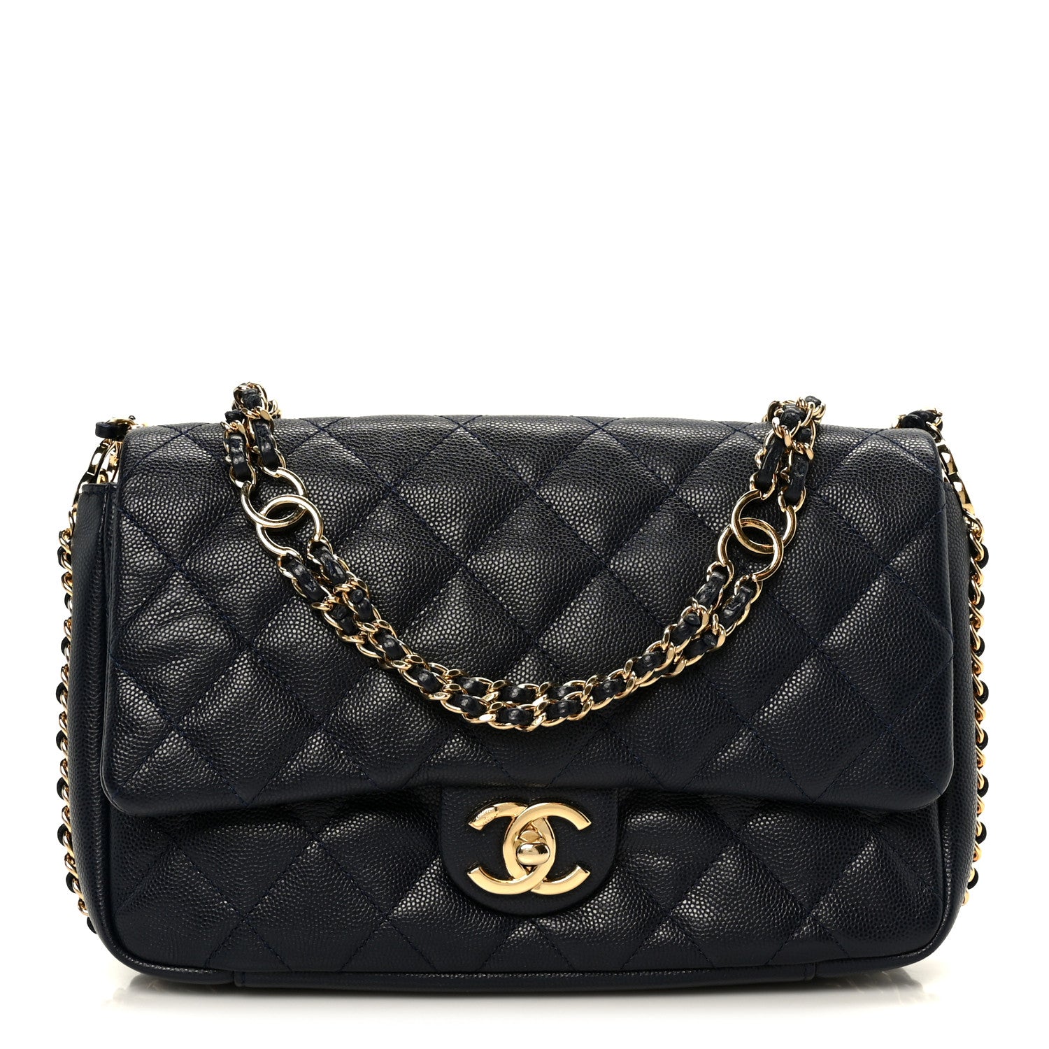 Chanel Caviar Quilted Small CC You Flap Navy 1 of 12
