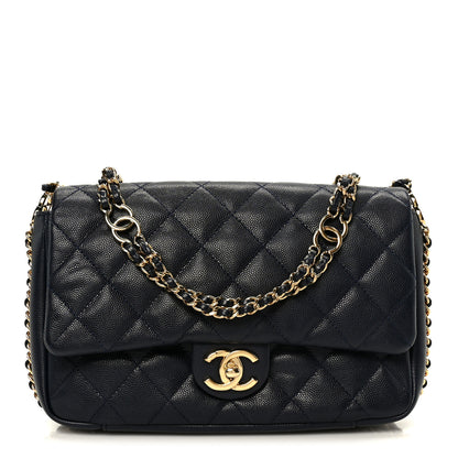 Chanel Caviar Quilted Small CC You Flap Navy 1 of 12