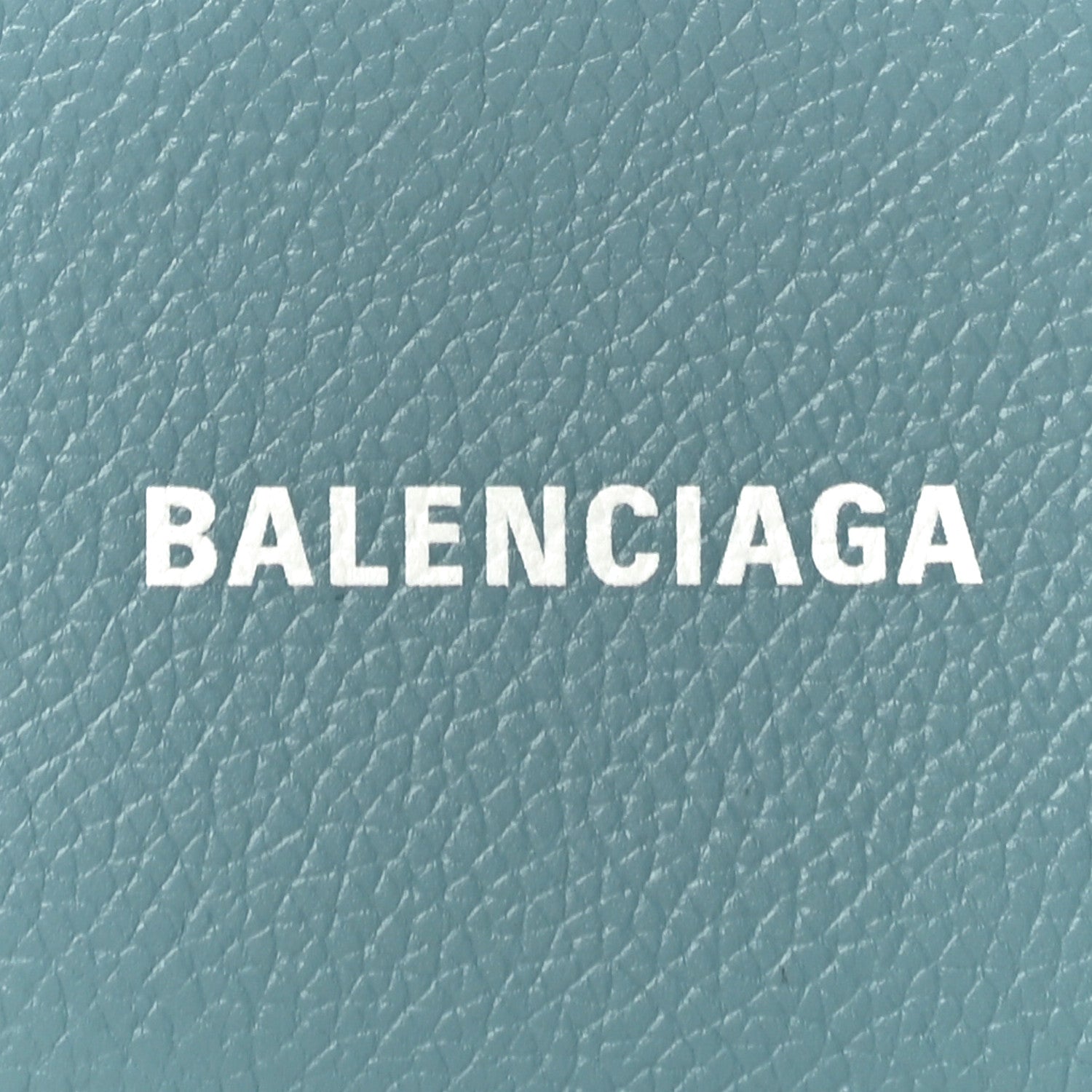 Balenciaga Grained Calfskin Logo Large Cash Long Coin Card Holder Blue Grey White 7 of 10