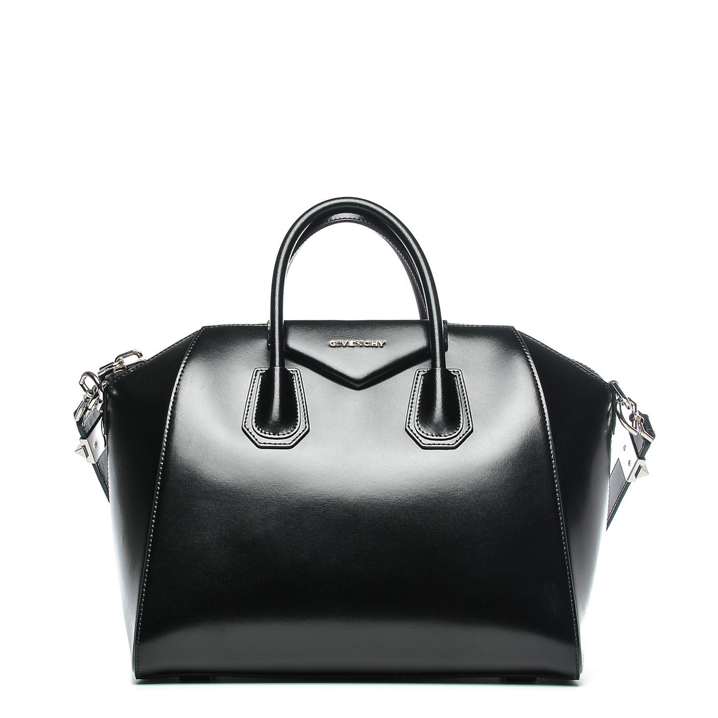 Shiny Lord Calfskin Medium Antigona Black