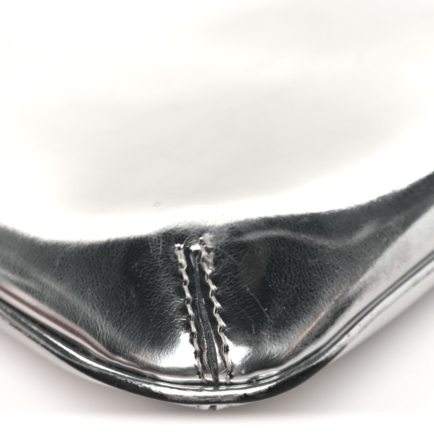 Jacquemus Metallic Calfskin Le Bisou Perle Silver 8 of 9