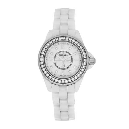Chanel Stainless Steel Ceramic Diamond Bezel 29mm J12 Quartz Watch White 1 of 4
