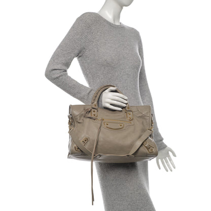 Balenciaga Chevre Gold Metallic Edge Hardware City Beige Dune Argille 2 of 7